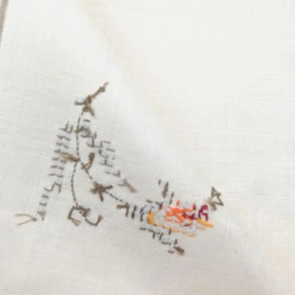 1960s Bucilla Linen Cross Stitch Placemat Set